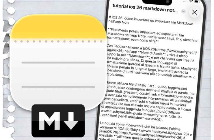 iOS 26: come importare ed esportare file Markdown nell'app Note - macitynet.it