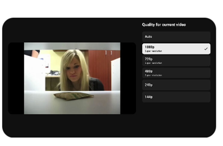 Esempio di modifica risoluzione. Immagine di YouTube