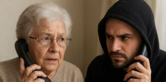 Scammer al telefono con persona anziana