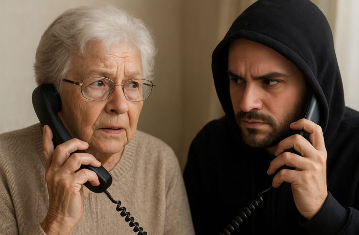 Scammer al telefono con persona anziana