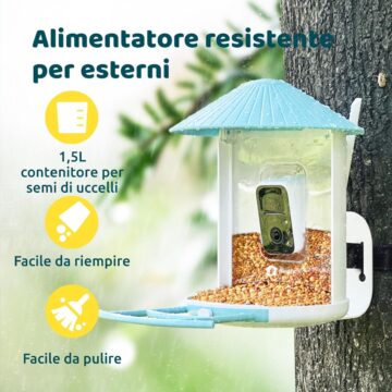 Black Friday: Birdfy Feeder, mangiatoia Smart con videocamera AI per identificare gli uccelli - macitynet.it