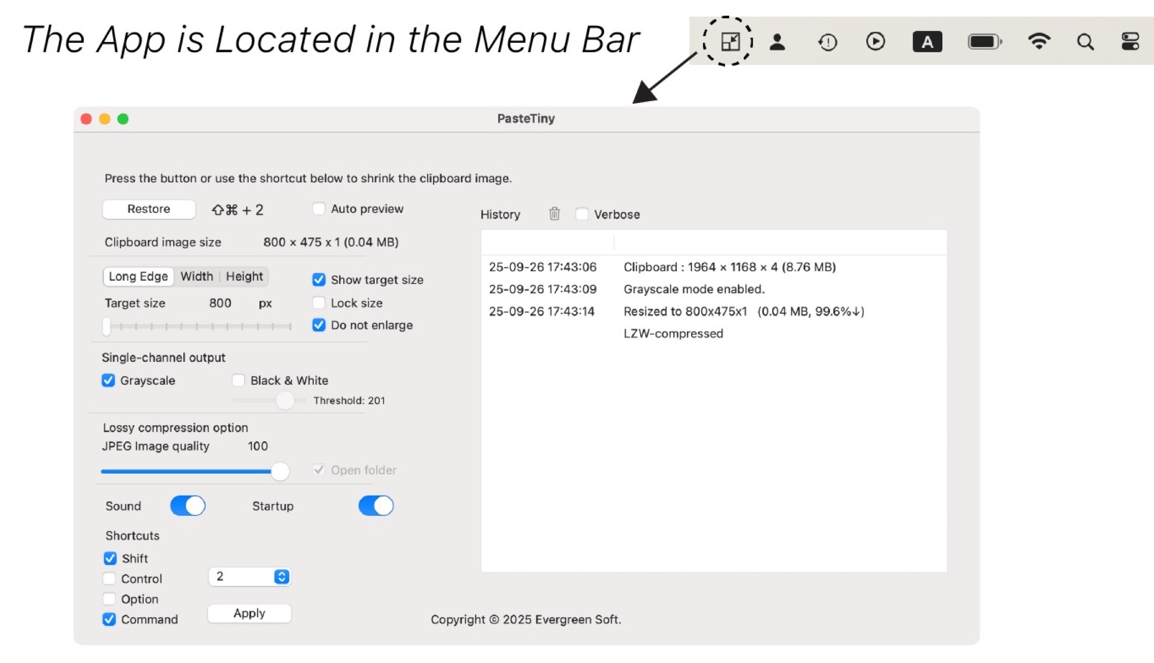 PasteTiny ridimensiona al volo le immagini copiate negli appunti su Mac - macitynet.it PasteTiny ridimensiona al volo le immagini copiate negli appunti su Mac - macitynet.it