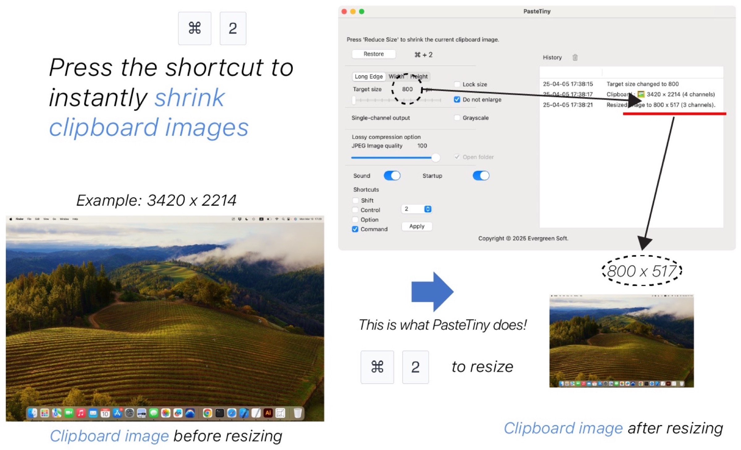 PasteTiny ridimensiona al volo le immagini copiate negli appunti su Mac - macitynet.it PasteTiny ridimensiona al volo le immagini copiate negli appunti su Mac - macitynet.it