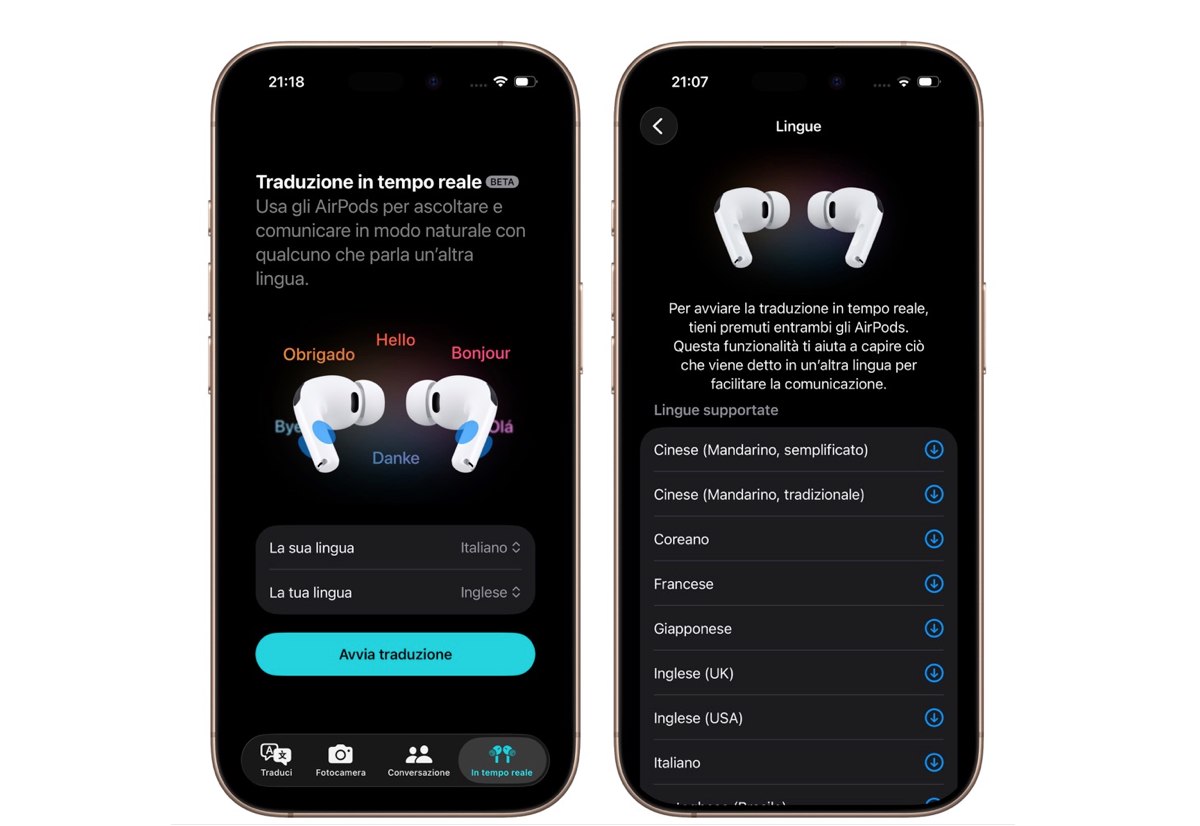 Traduzione con AirPods nelle novità di iOS 26.2