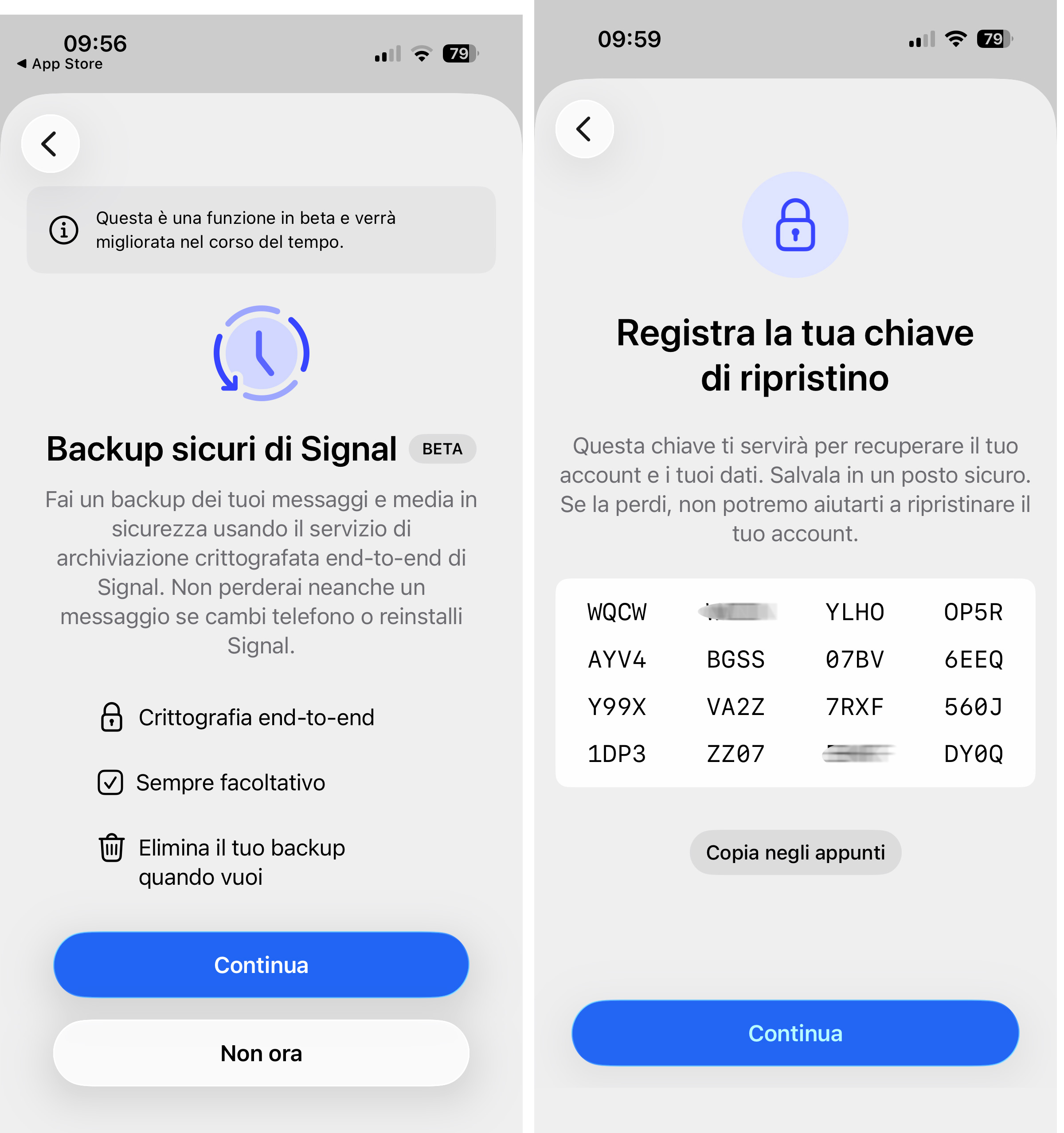 Backup signal Backup signal