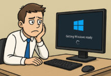 Dipendente in attesa dell’avvio di Windows