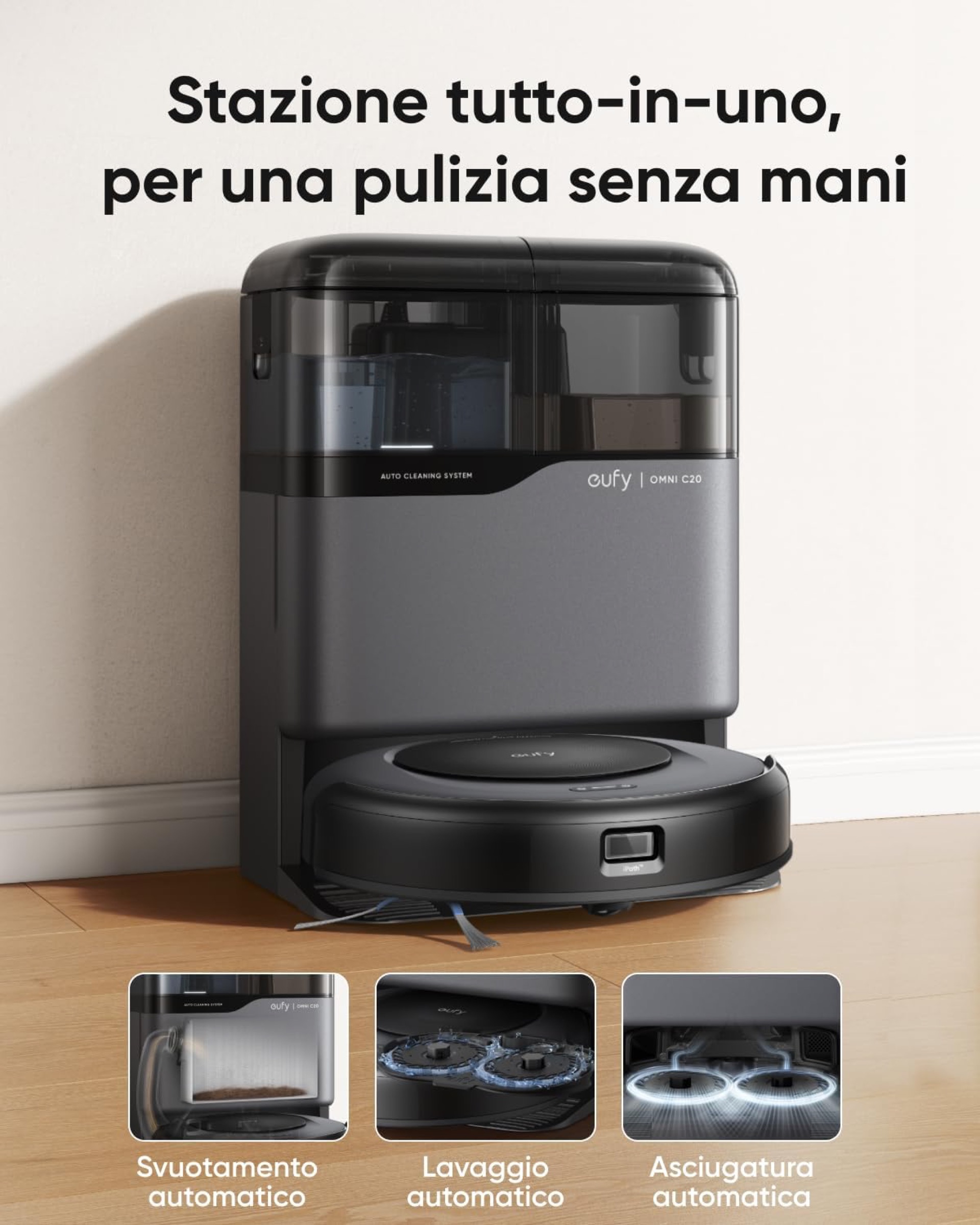 Eufy Omni C20, robot aspirapolvere con svuotamento automatico a metà prezzo per il Black Friday - macitynet.it Eufy Omni C20, robot aspirapolvere con svuotamento automatico a metà prezzo per il Black Friday - macitynet.it