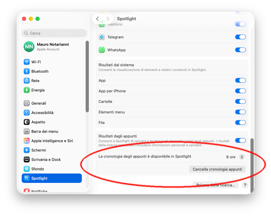 Gestione cronologia Appunti Gestione cronologia Appunti