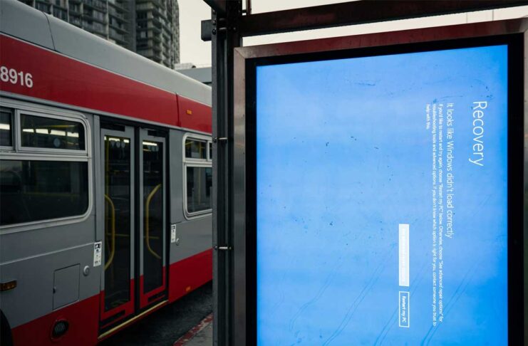 Schermata errore in una stazione