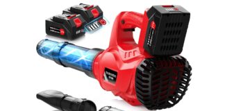 Soffiatore per giardini senza fili con due batterie incluse