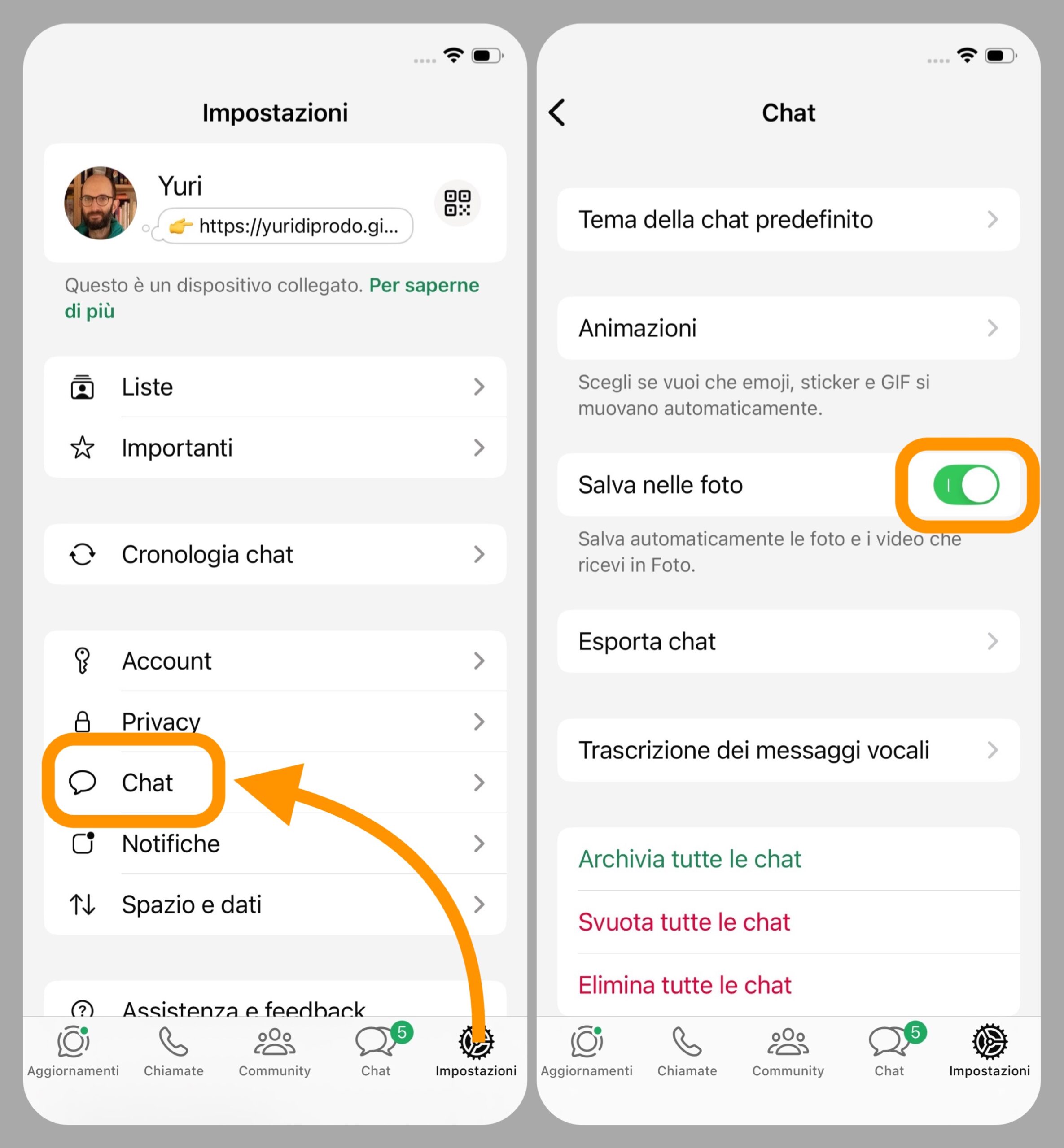 WhatsApp, come impedire il salvataggio dei media sul telefono - macitynet.it WhatsApp, come impedire il salvataggio dei media sul telefono - macitynet.it