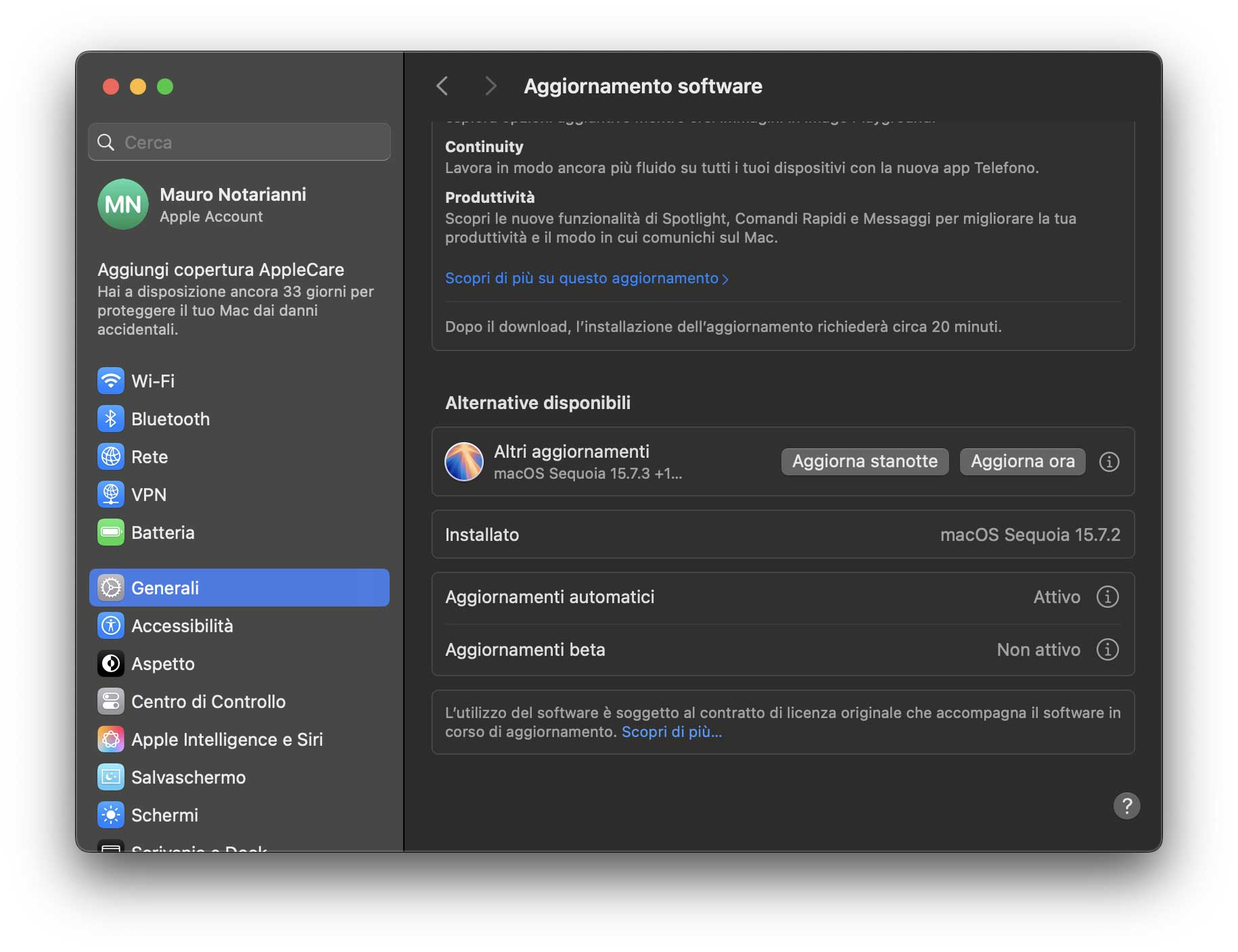 Aggiornamento a macOS 15.7.3. Disponibili aggiornamenti a macOS Sonoma 14.8.3 e macOS Sequoia 15.7.3 - macitynet.it