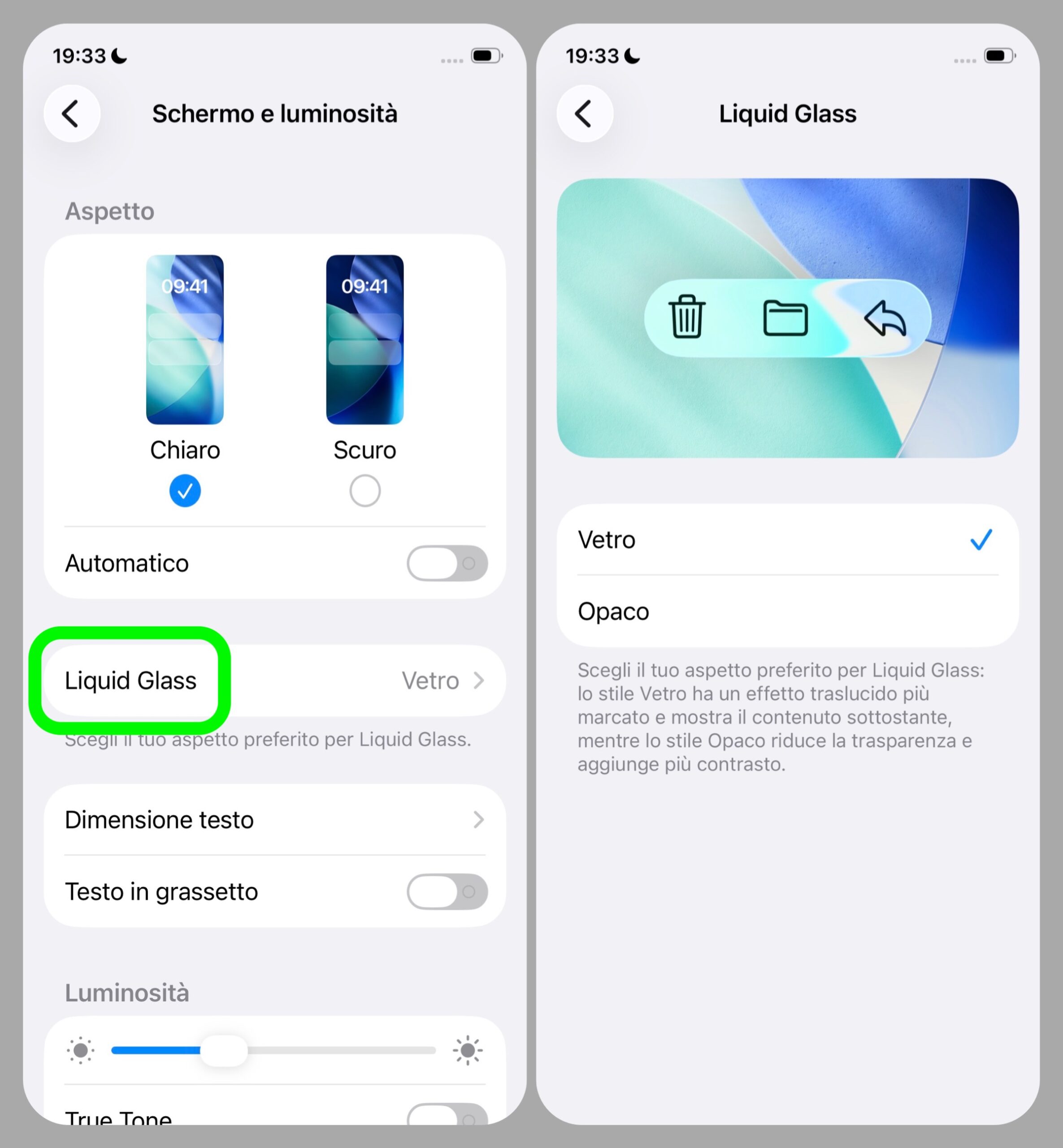 Con iOS 26.2 regolate l'effetto Liquid Glass - macitynet.it Con iOS 26.2 regolate l'effetto Liquid Glass - macitynet.it