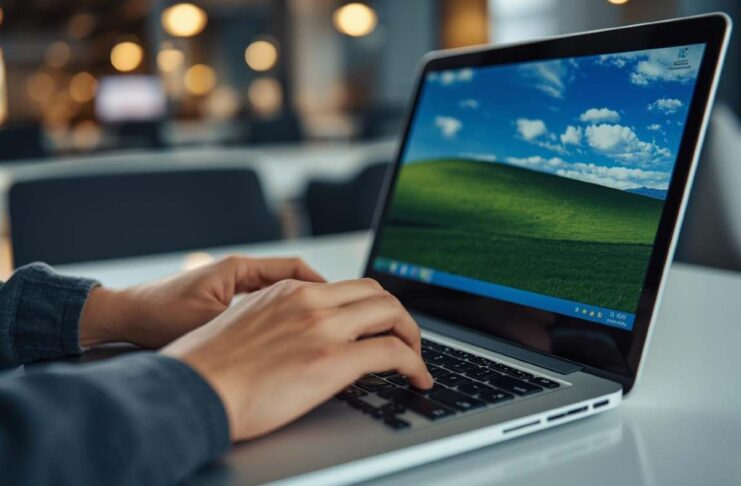 Mani sul pc portatile