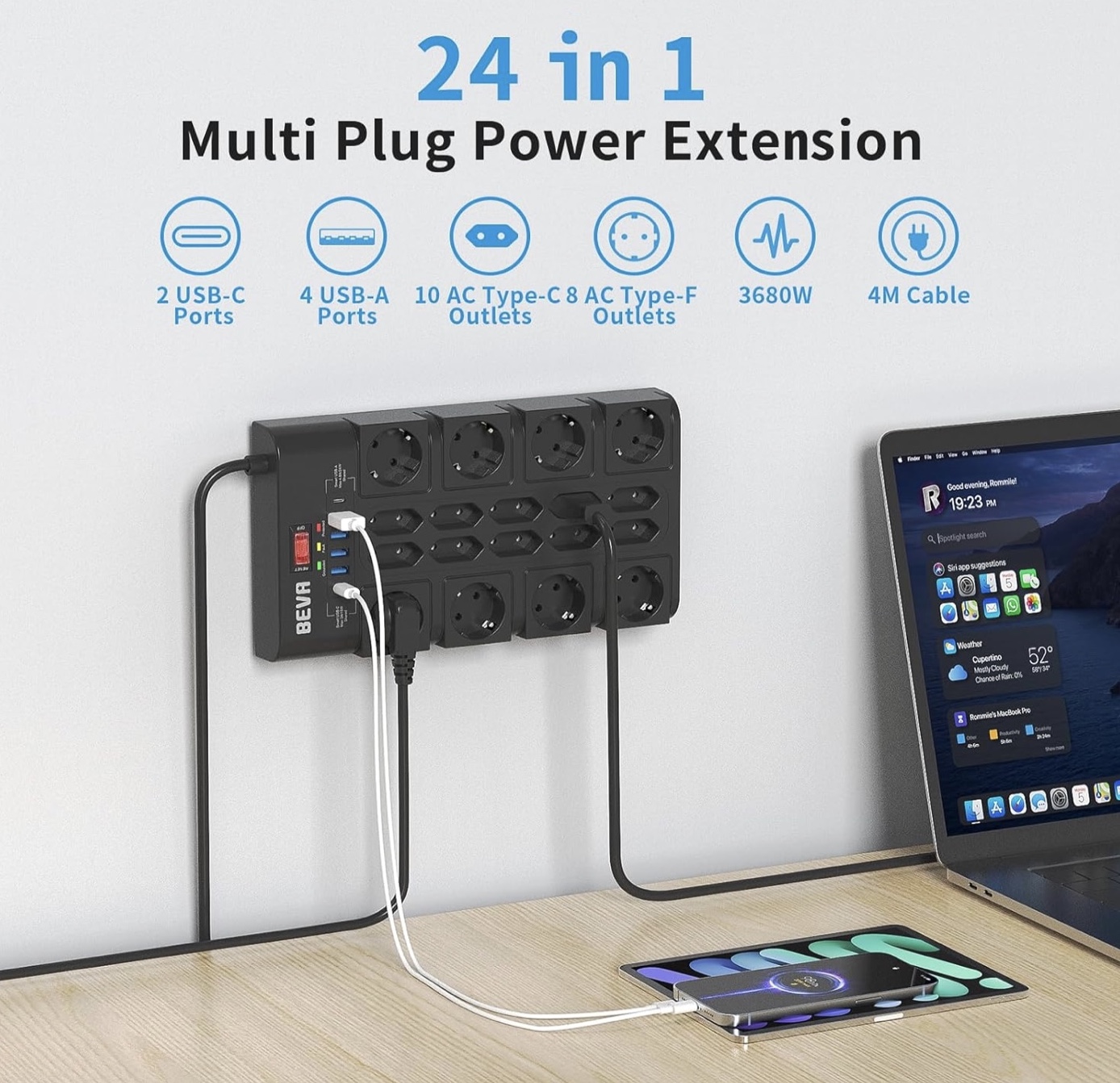 BEVA 18 porte AC e 6 USB, la multipresa da record per casa e ufficio - macitynet.it BEVA 18 porte AC e 6 USB, la multipresa da record per casa e ufficio - macitynet.it