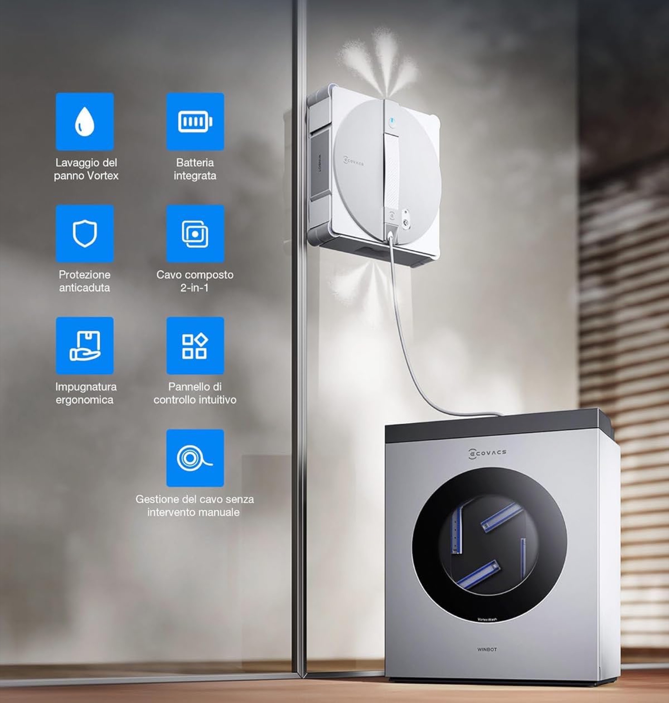Ecovacs WINBOT W3 OMNI, il lavavetri che pulisce e si lava da solo - macitynet.it Ecovacs WINBOT W3 OMNI, il lavavetri che pulisce e si lava da solo - macitynet.it