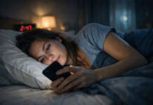 Scrollare il telefono a letto distrugge il sonno: per le donne il rischio è doppio Donna usa smartphone a letto prima di dormire