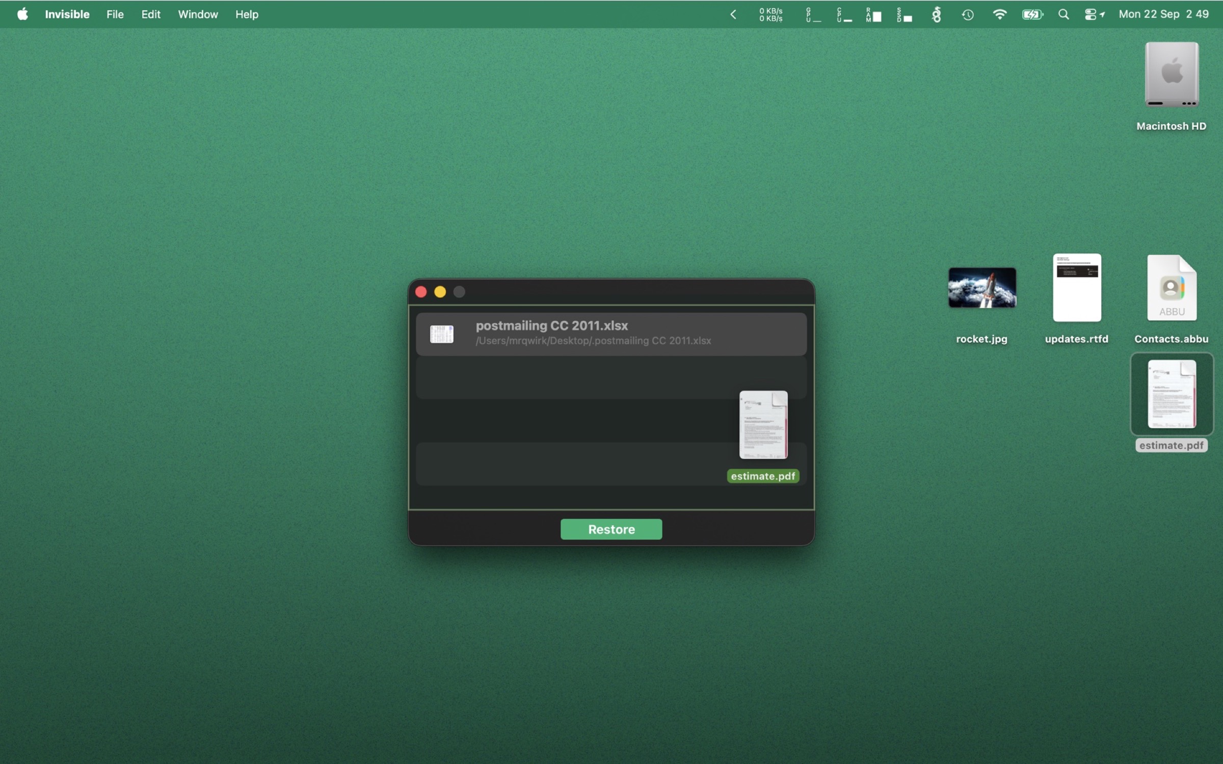 Invisible per Mac a 1 $ per nascondere i file con protezione biometrica - macitynet.it Invisible per Mac a 1 $ per nascondere i file con protezione biometrica - macitynet.it