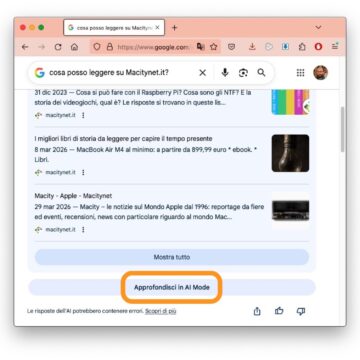Google AI Mode a portata di dito con questa scorciatoia - macitynet.it