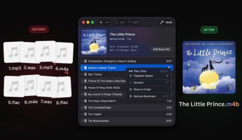 Con AudioBo convertite MP3 e podcast in audiolibri su Mac