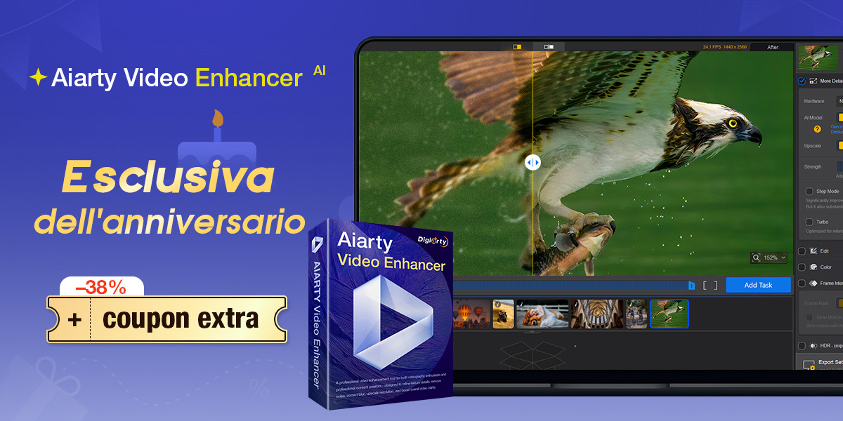 Aiarty Video Enhancer al 38% di sconto e coupon extra per Mac - macitynet.it Aiarty Video Enhancer al 38% di sconto e coupon extra per Mac - macitynet.it
