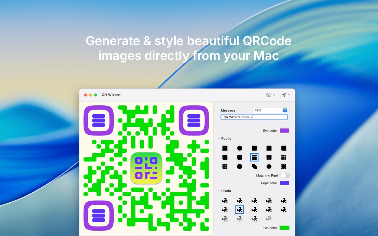 Con QR Wizard create codici QR personalizzati su Mac con licenza a vita ...