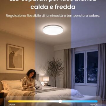 SwitchBot RGBICWW Ceiling Light, plafoniere Matter potenti e colorate senza hub - macitynet.it