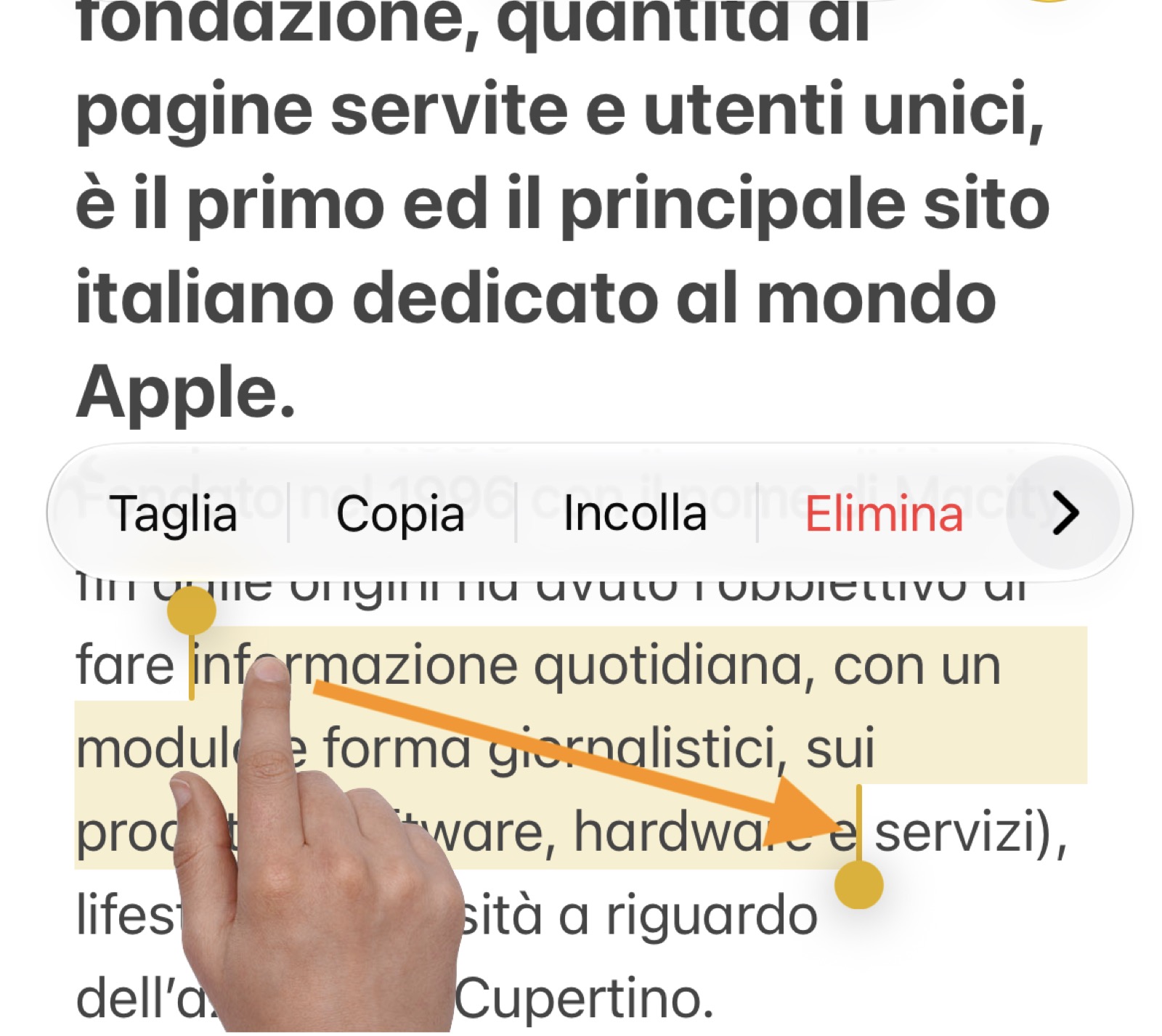 Editing su iPhone: come farlo coi gesti - macitynet.it Editing su iPhone: come farlo coi gesti - macitynet.it