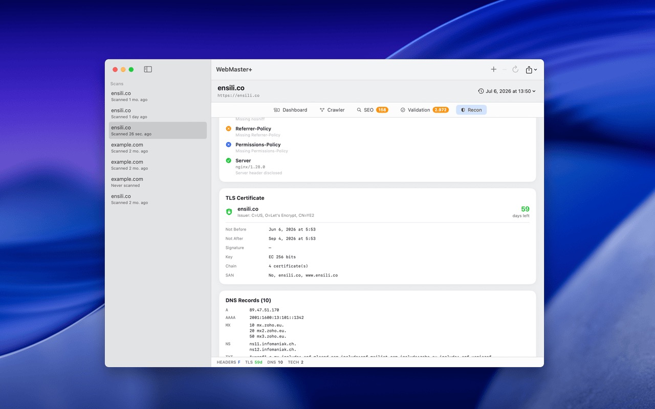 Perché usare WebMaster+ per analizzare un sito web dal Mac - macitynet.it Perché usare WebMaster+ per analizzare un sito web dal Mac - macitynet.it