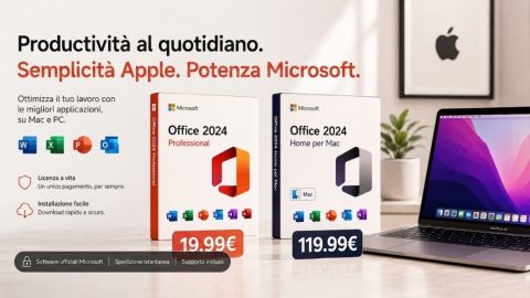 Più produttivi con Microsoft Office 2024 a 19,99 € e Windows 11 a 12,25 €