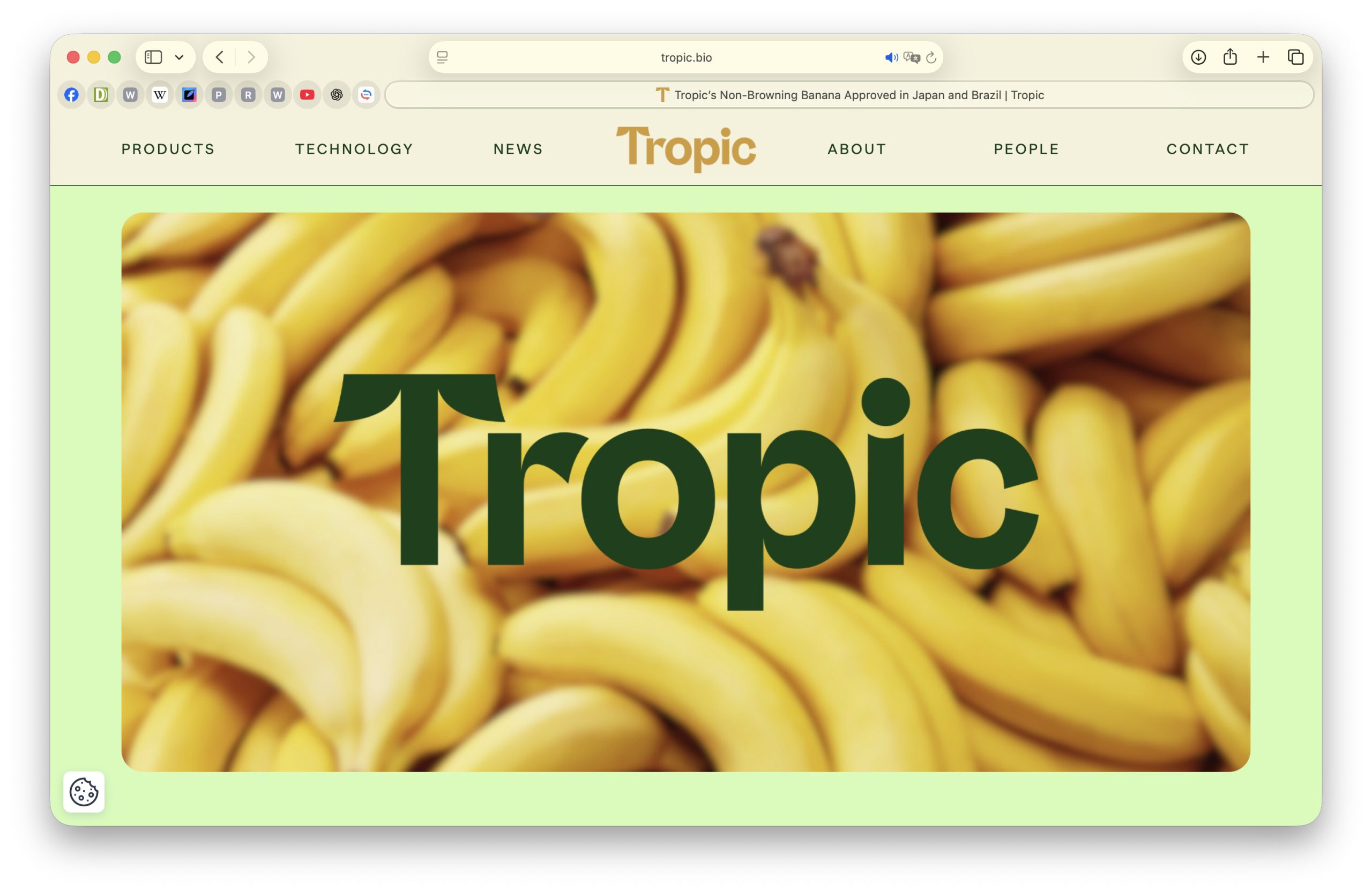 Banane Tropic ottenute con gene editing per rallentare l'imbrunimento Il sito di Tropic, azienda che ha sviluppato banane che resistono più a lungo all'imbrunimento
