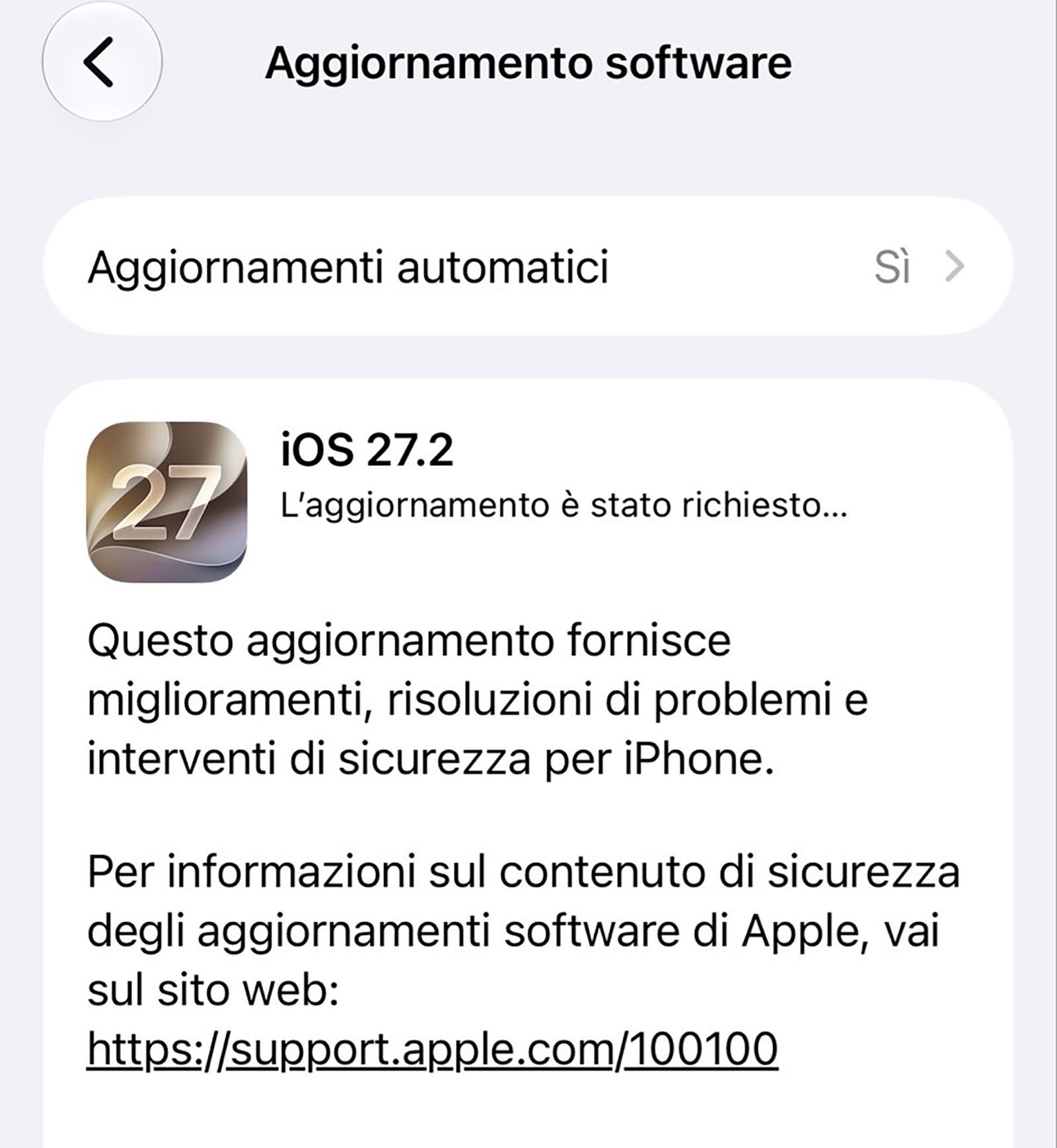 Pronte le versioni definitive degli aggiornamenti a iOS 27.2 e iPadOS 27.2 - macitynet.it Pronte le versioni definitive degli aggiornamenti a iOS 27.2 e iPadOS 27.2 - macitynet.it
