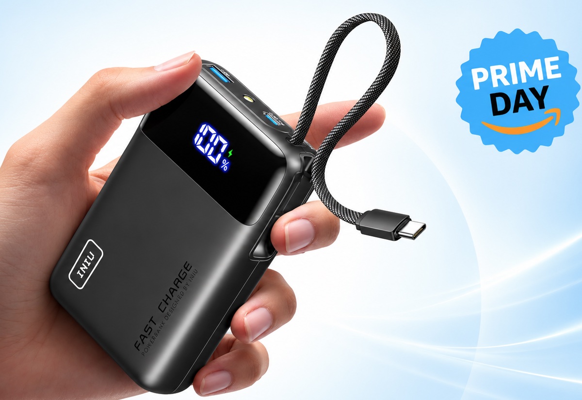 Il cavo è già nella batteria: 20.000 mAh e 45W a 26,37 euro per la Festa Prime