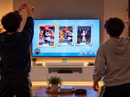 Blackview PlayPop 8 ci ha fatto alzare dal divano: come si gioca senza controller Due ragazzi giocano con Blackview PlayPop 8 davanti alla TV usando i movimenti del corpo
