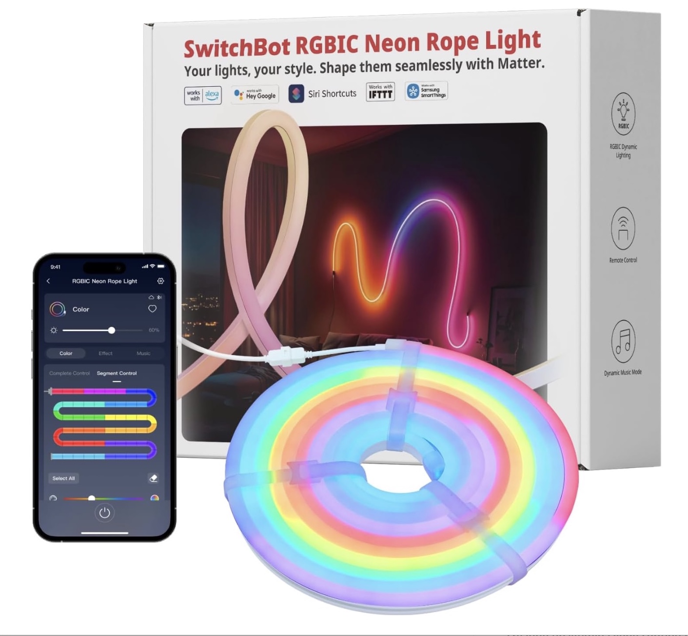 SwitchBot RGBIC Neon Rope Light SwitchBot RGBIC Neon Rope Light