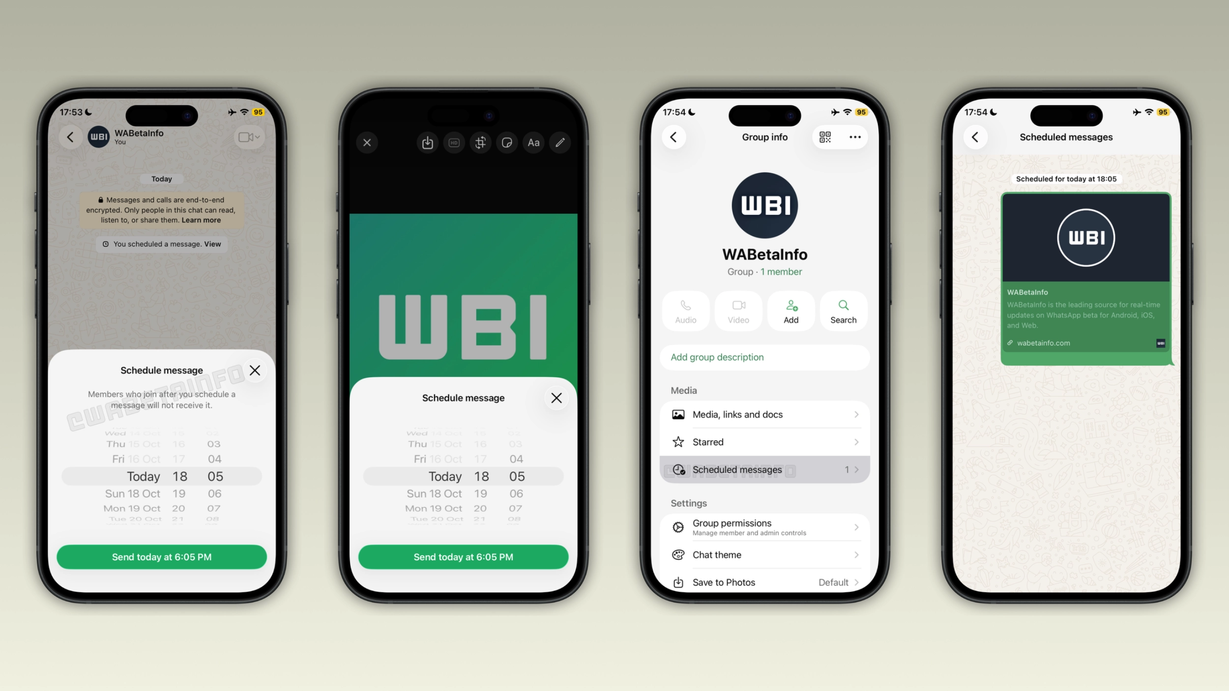 WhatsApp, invio programmato dei messaggi su iPhone Schermata per programmare un messaggio su WhatsApp per iPhone