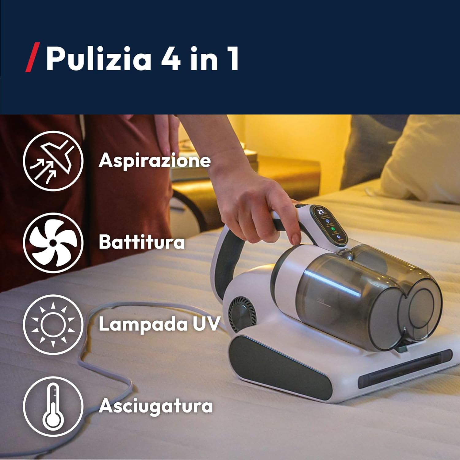 Dormire in un letto davvero pulito? Hoover HMC5 batte, aspira e igienizza il materasso: 96€ - macitynet.it Dormire in un letto davvero pulito? Hoover HMC5 batte, aspira e igienizza il materasso: 96€ - macitynet.it