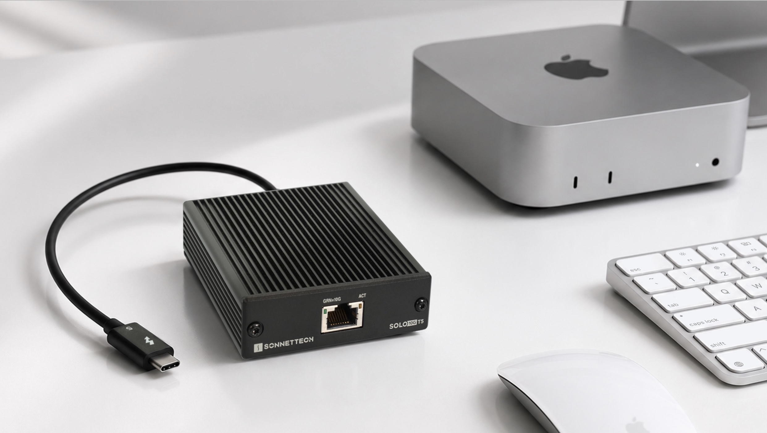 Sonnet Solo10G T5 porta la rete 10 GbE sui Mac Thunderbolt 5 e PC USB4 senza alimentatore - macitynet.it Sonnet Solo10G T5 porta la rete 10 GbE sui Mac Thunderbolt 5 e PC USB4 senza alimentatore - macitynet.it