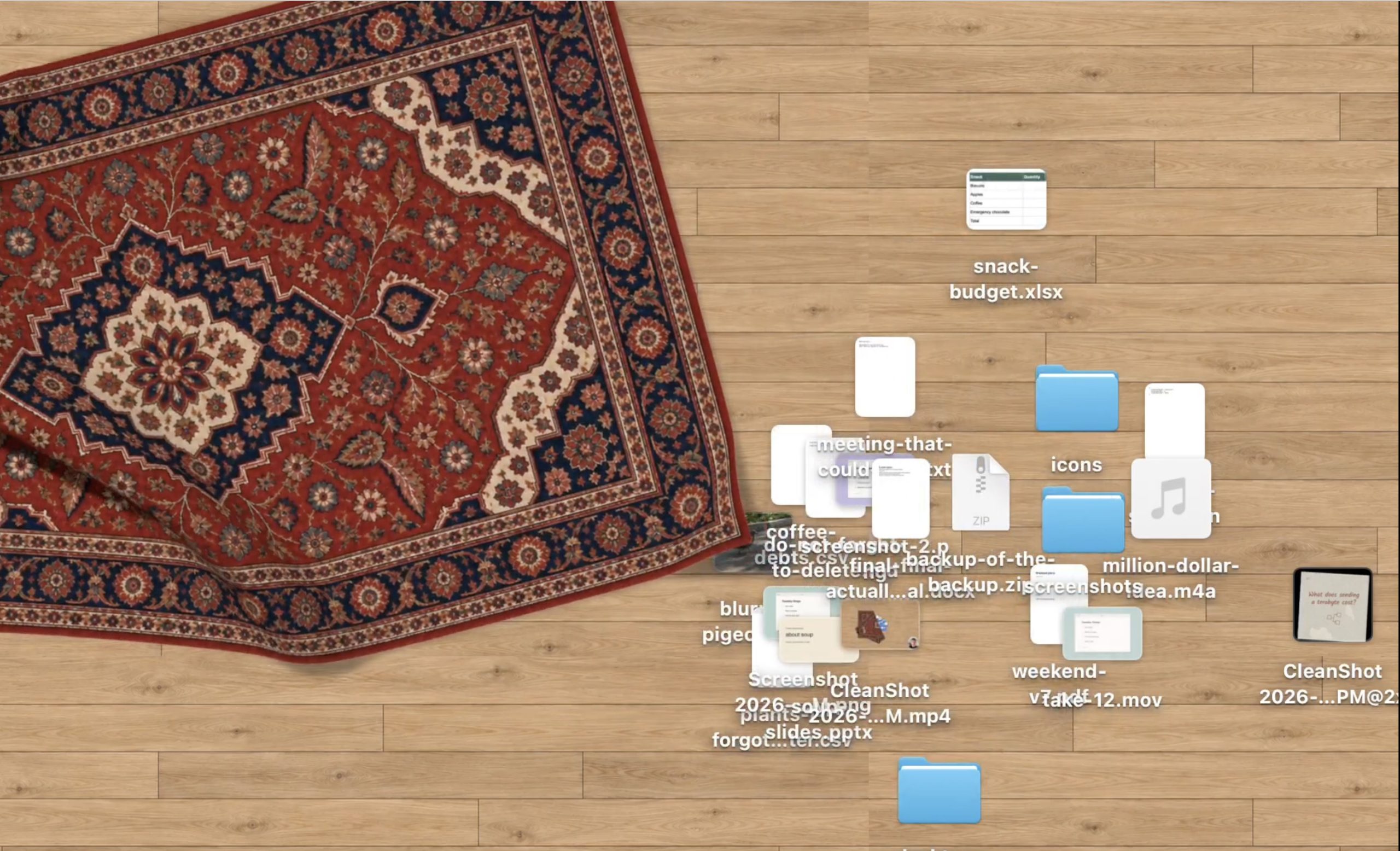 Desktop Cleaning è una utility geniale per nascondere i file del Mac sotto un tappeto - macitynet.it Desktop Cleaning è una utility geniale per nascondere i file del Mac sotto un tappeto - macitynet.it