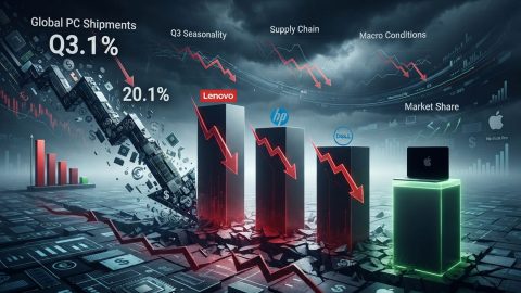 Mercato PC a picco del 20%, Apple perde meno di Lenovo, HP e Dell