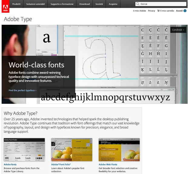 font OS X sito adobe