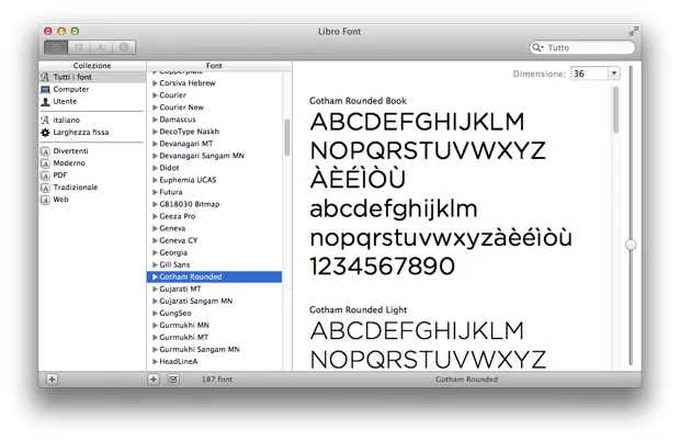 font OS X