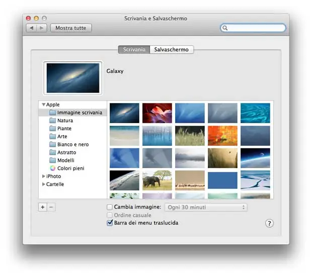 L’evoluzione degli sfondi di default in OS X ScrivaniaSalvaschermo