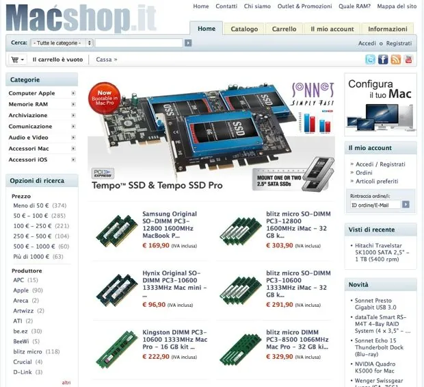 Macshop.it: dispositivi storage con spedizione gratuita per i lettori di Macitynet Macshop.it