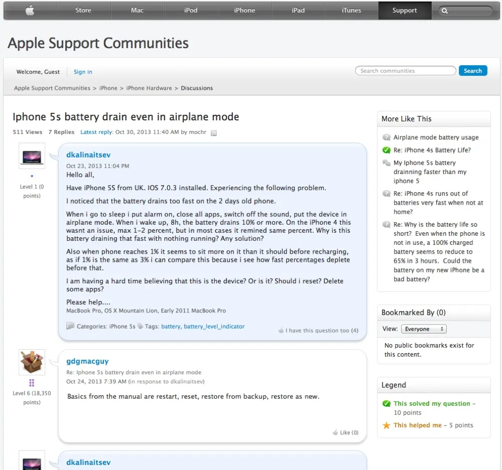 Batteria iPhone 5s problemi 1000