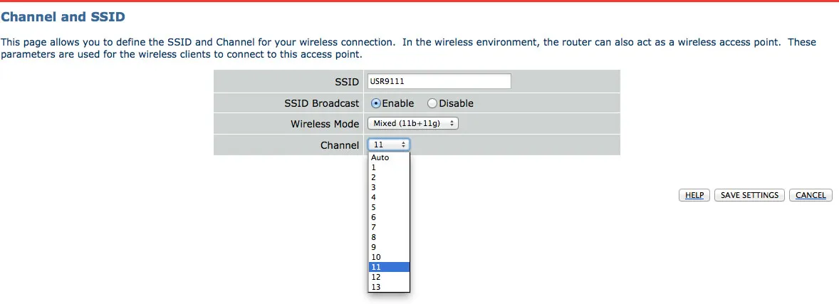 Tutti i router/access point wireless consentono di cambiare la modalità wireless e il canale che determina la frequenza operativa usata dal segnale. La procedura per cambiare canale cambia da modello a modello di access point; generalmente basta entrare nella pagina di amministrazione del router e selezionare la sezione wireless. Salvo che non si riscontrino problemi d’interferenza con altri access point vicini, non dovrebbe normalmente essere necessario modificare il canale.