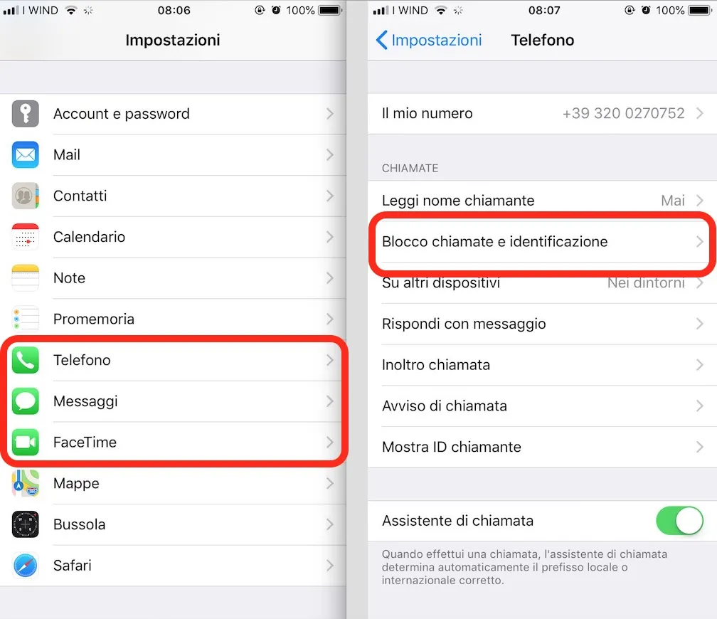 blocco chiamate su iphone