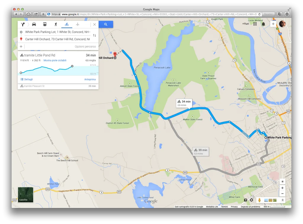 bicicletta su Google Maps