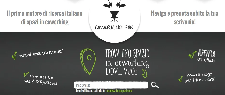 applicazione per trovare spazi di lavoro