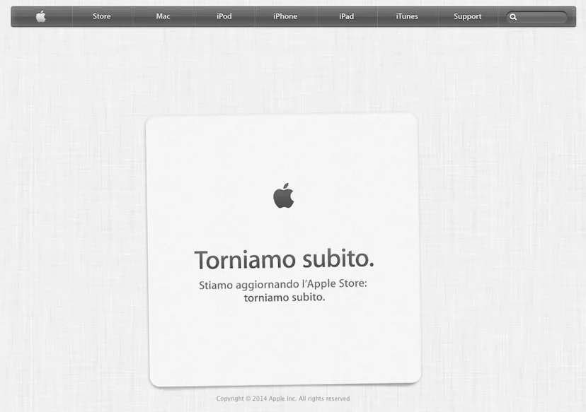 Apple Store Online chiuso